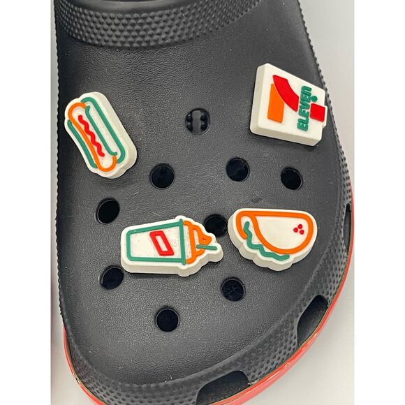 7-Eleven x Crocs Exclusive 7-11 Black Classic Clog Men's Size 12 - Picture 8 of 11